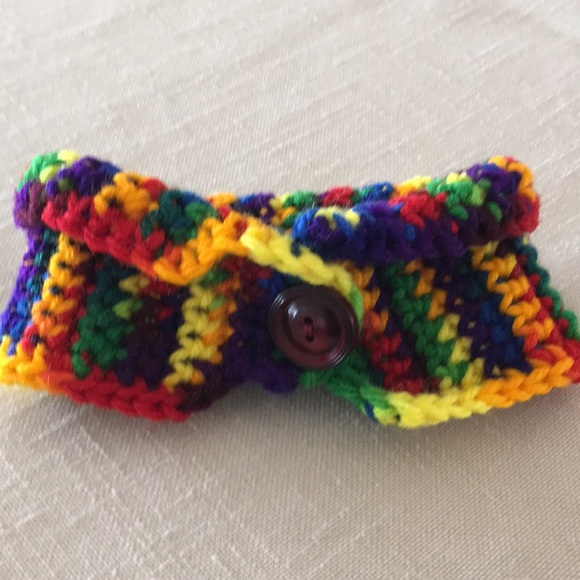 HAND CRAFTED Small Pet Cowl Crochet Colorful - Picture 1 of 8